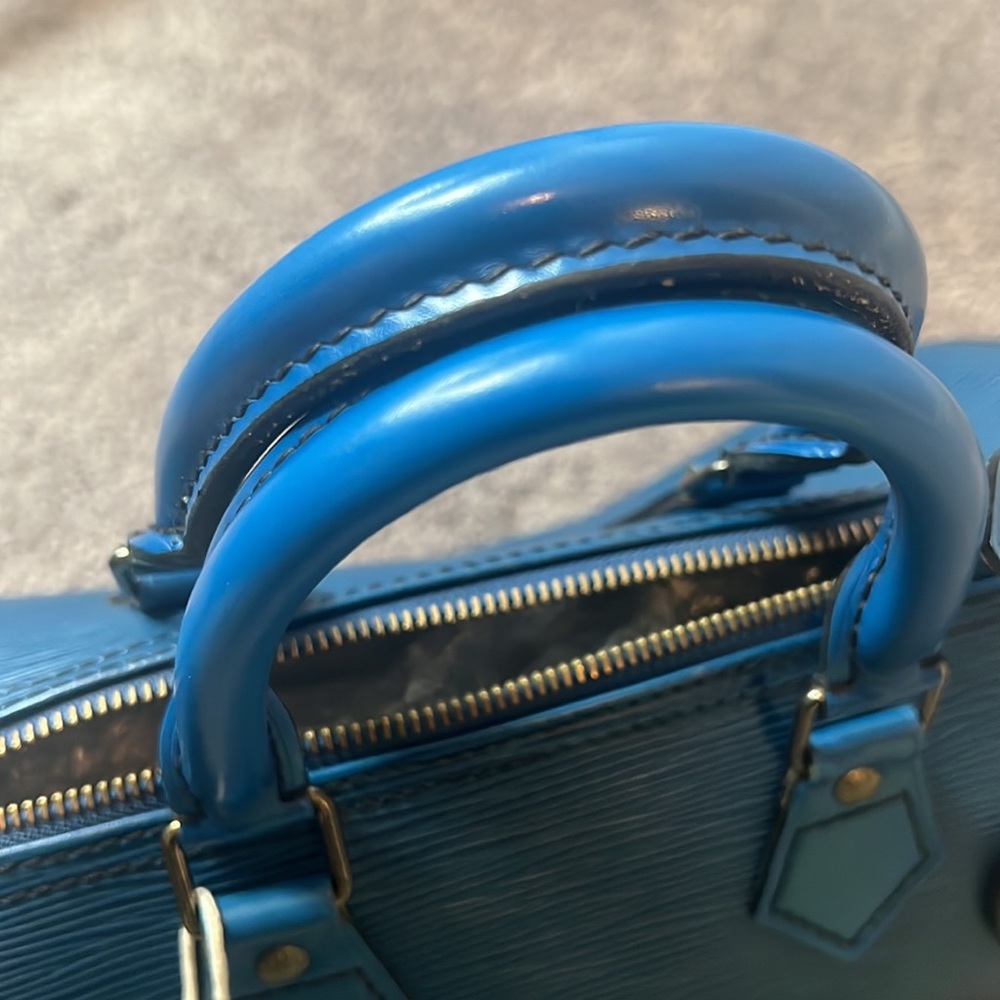 Authentic Louis Vuitton Epi Speedy 25 Hand Bag Blue k0327 LV k0327 - Picture 9 of 12